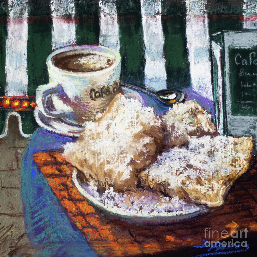Cafe du Monde and Beignets Painting by Dianne Parks