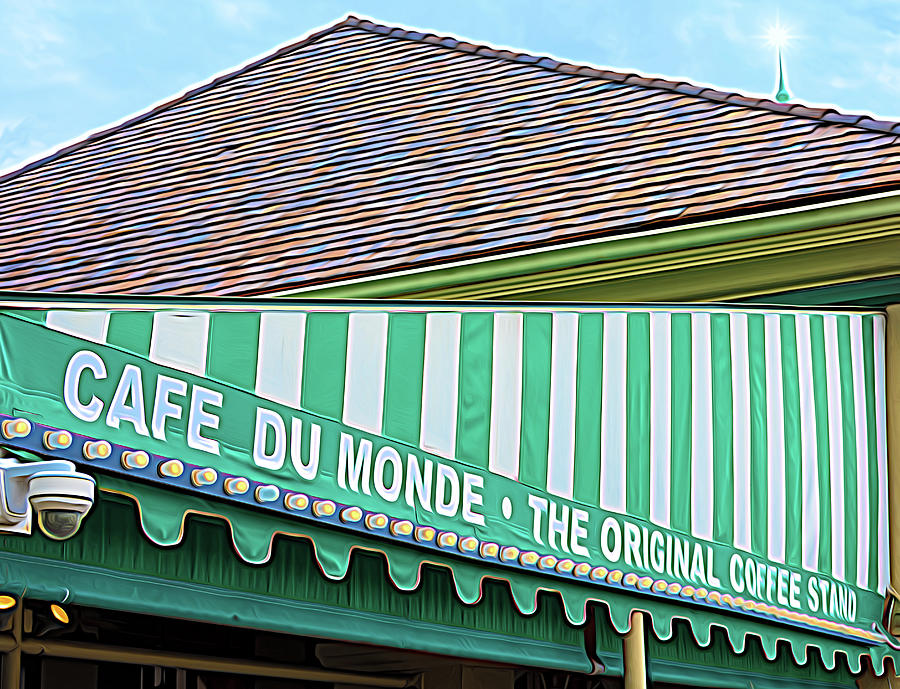 New Orleans Photograph - Cafe Du Monde The Original Coffee Stand Awning by Debra Martz