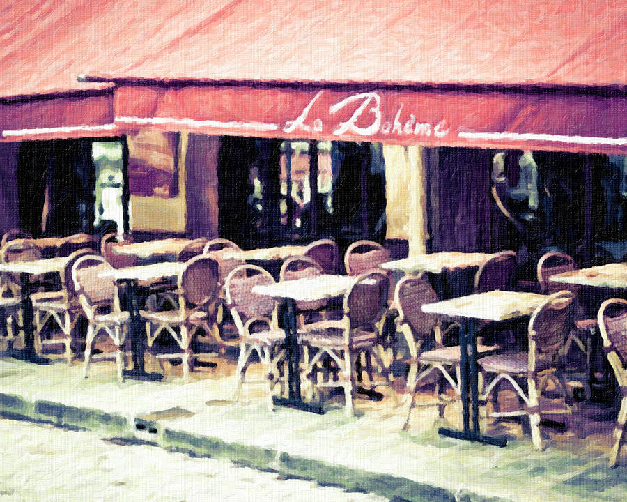 Cafe La Boheme Paris France Digital Art by Melanie Alexandra Price