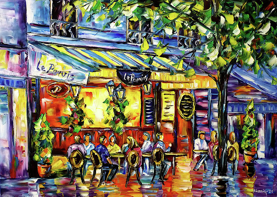 Cafe Le Parvis, Paris Painting by Mirek Kuzniar