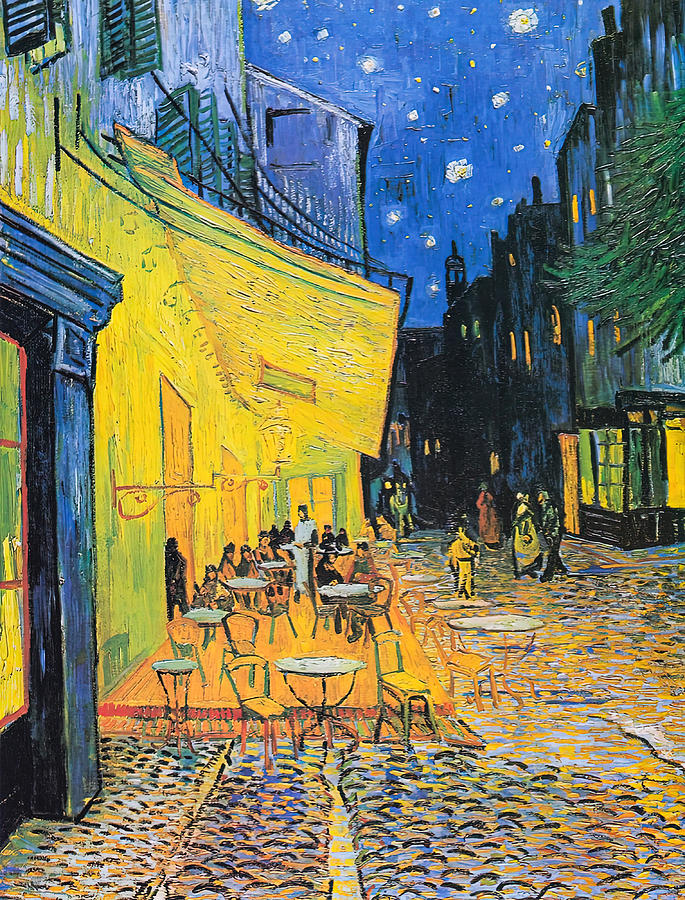 Van Gogh- Cafe Terrace at Night Painting by Vincent van Gogh - Fine Art ...