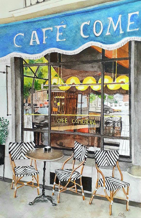 Cafe. Madrid city Painting by Carolina Prieto Moreno