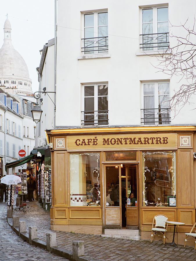 Cafe Montmartre and Sacre Coeur, Paris Photograph by Irene Suchocki