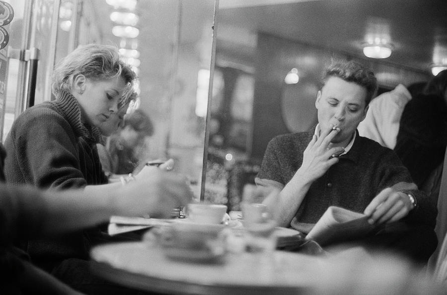 Paris Photograph - Cafe Scene, Paris France 1987 by Michael Chiabaudo