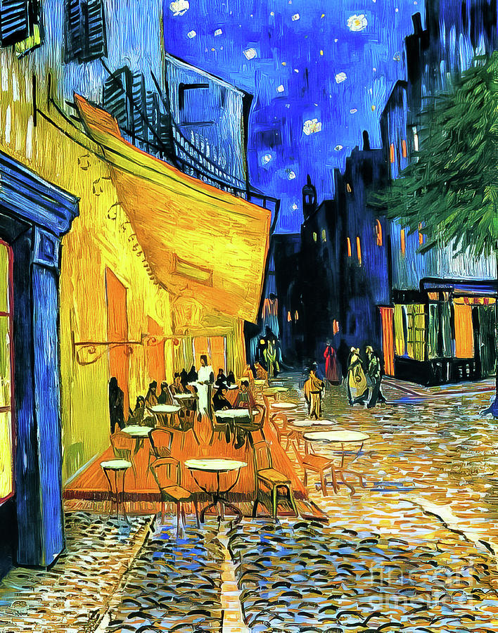 Cafe Terrace at Night Arles by Vincent Van Gogh 1888 Painting by Vincent Van Gogh