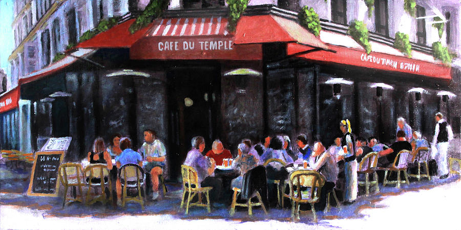 Cafe Du Temple Painting by David Zimmerman