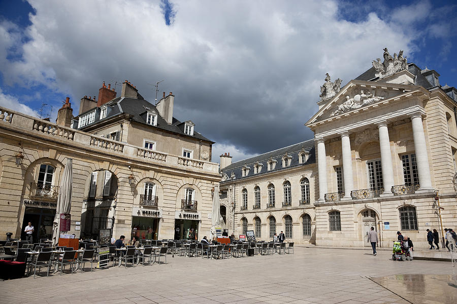 Cafes on Libération square in Dijon, France Photograph by AnkNet