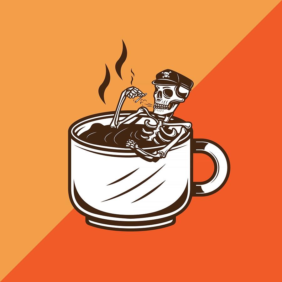 Caffeine Soaking Sailor Skeleton Digital Art by Brittany Brice - Fine ...