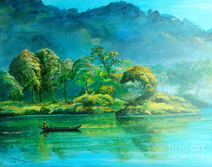 Cahooning on Swan River Painting by Sonya Allen