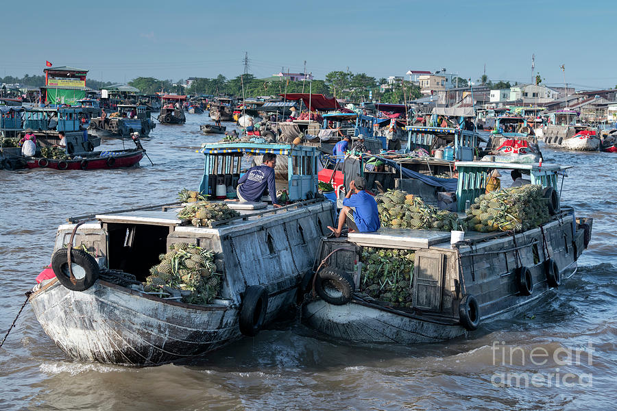 Boat Photograph - Cai Rang Floating Market by Tony Camacho