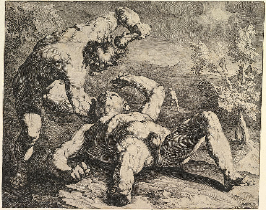 Cain Killing Abel Drawing by Jan Muller