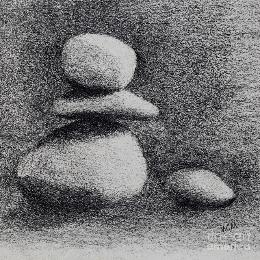 Cairns Drawing - Cairn #9 by Garry McMichael
