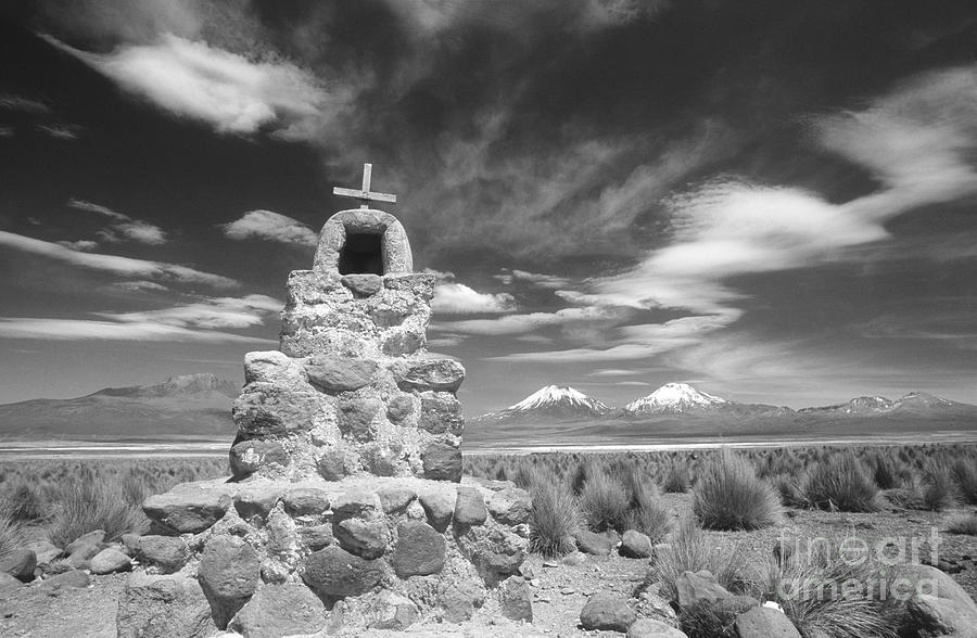 Black And White Photograph - Cairn in the Bolivian altiplano  by James Brunker