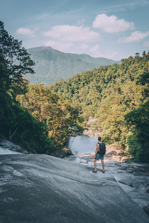 Cairns waterfall hiker Photograph by John Crux Photography