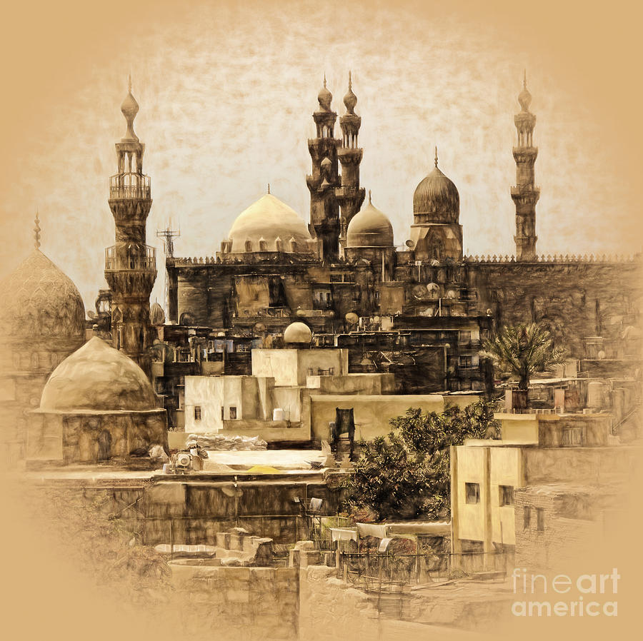Cairo art-sepia Painting by Gull G