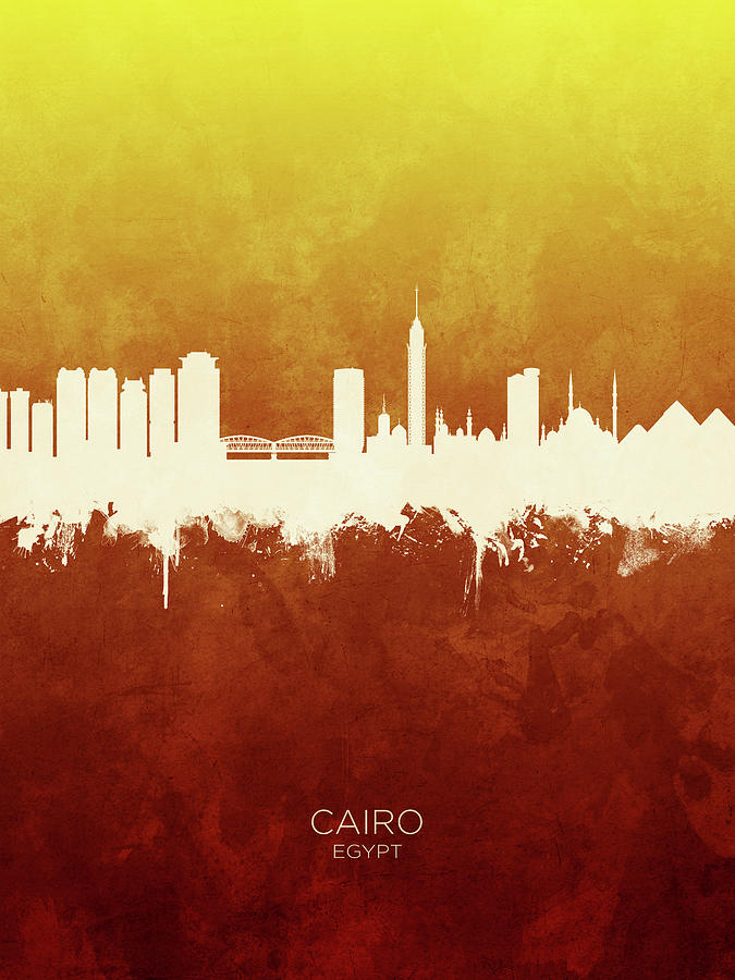 Skyline Digital Art - Cairo Egypt Skyline #85 by Michael Tompsett