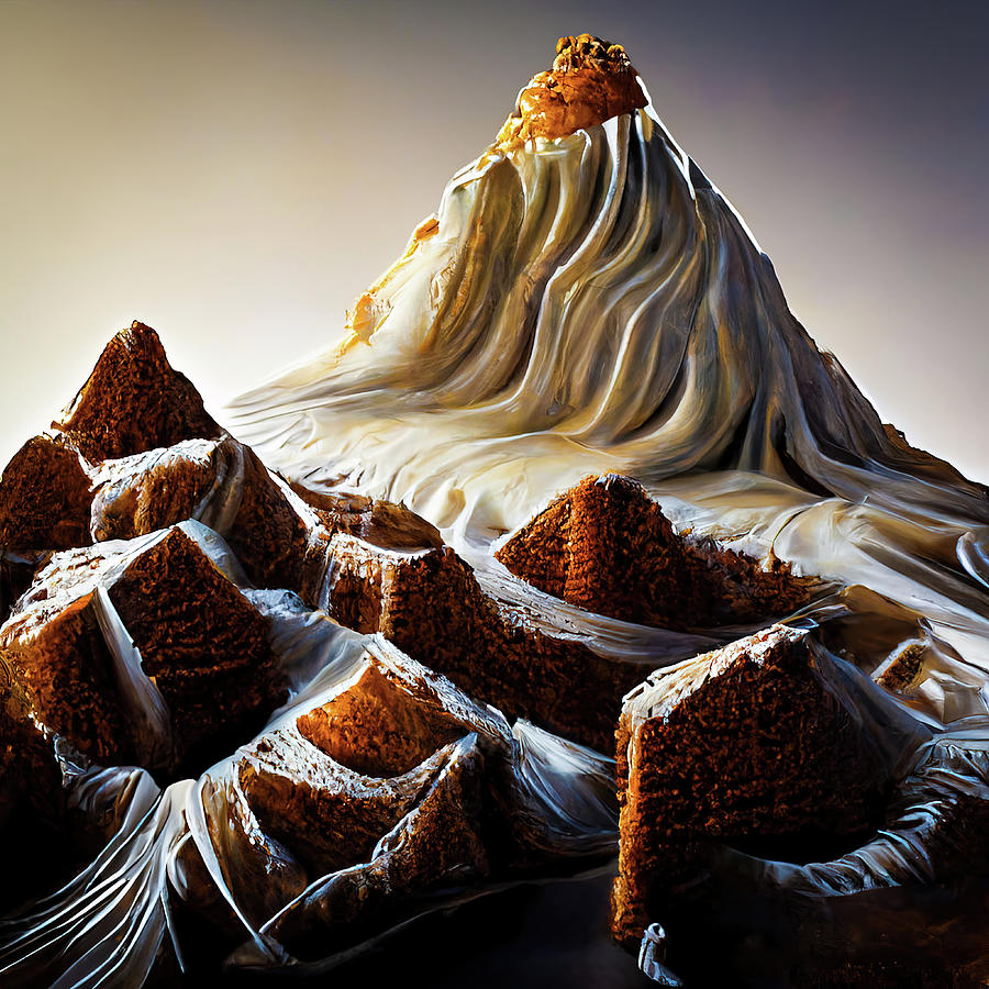 Cake Country 03 Sweet Chocolate Mountain Digital Art by Matthias Hauser