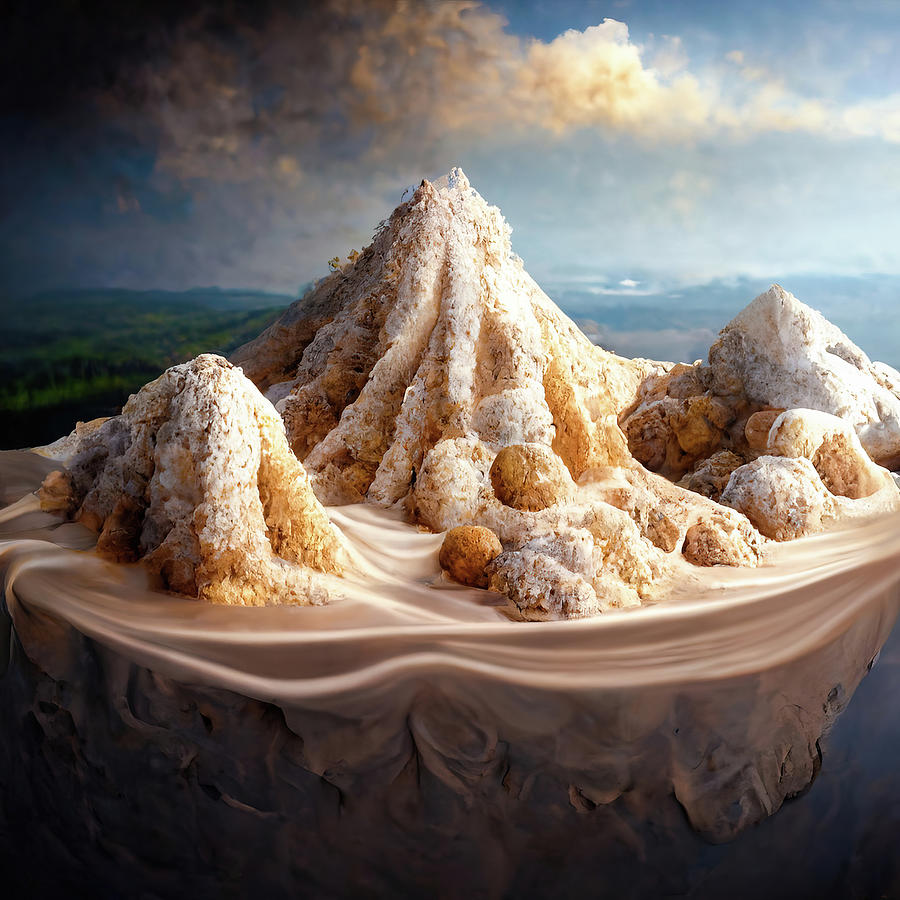 Cake Country 05 Cream Hills Island Digital Art by Matthias Hauser
