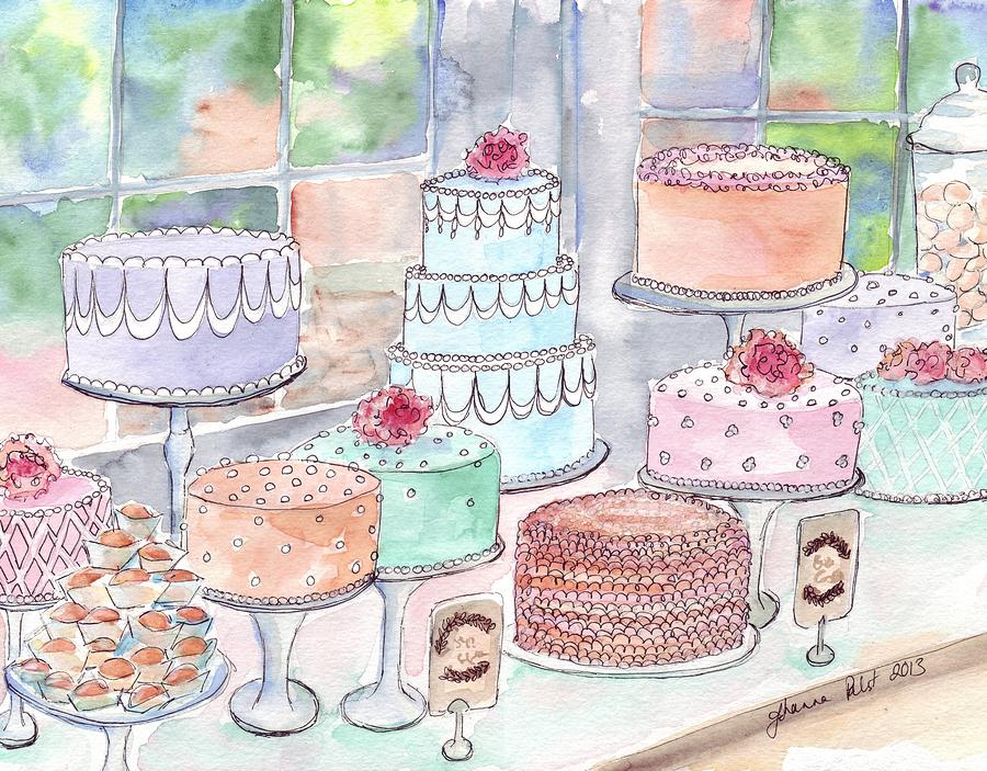 Cakes Painting - Cake Display by Johanna Pabst