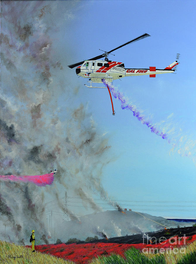 CAL FIRE Heroes Painting by Mary Scott