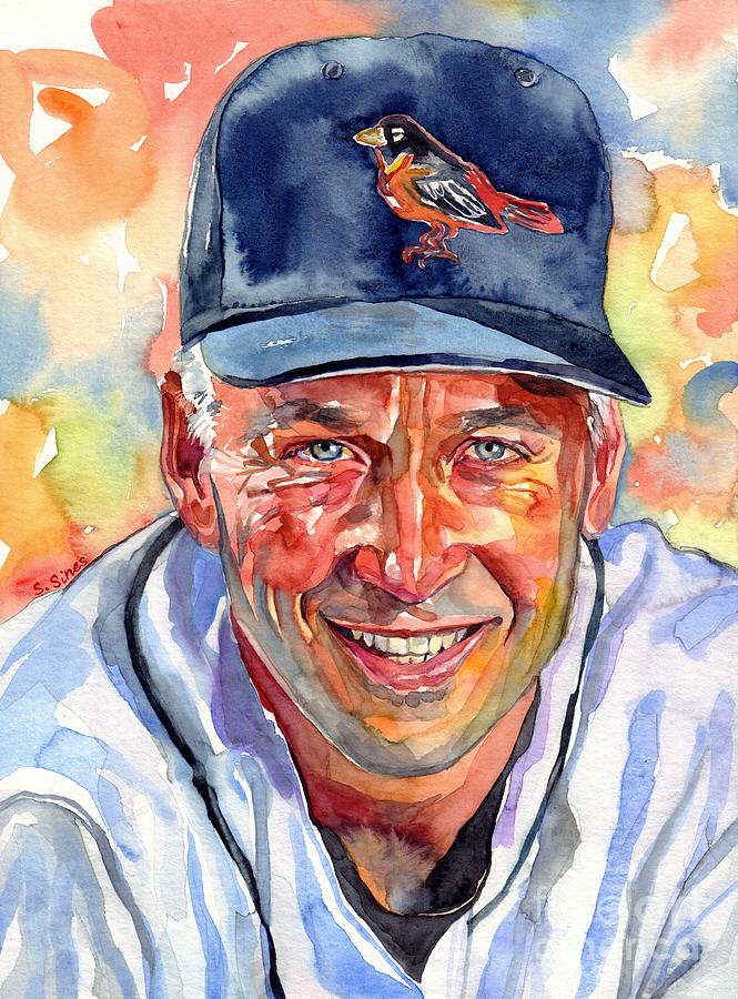 Baltimore Orioles Painting - Cal Ripken Jr. Portrait by Suzann Sines