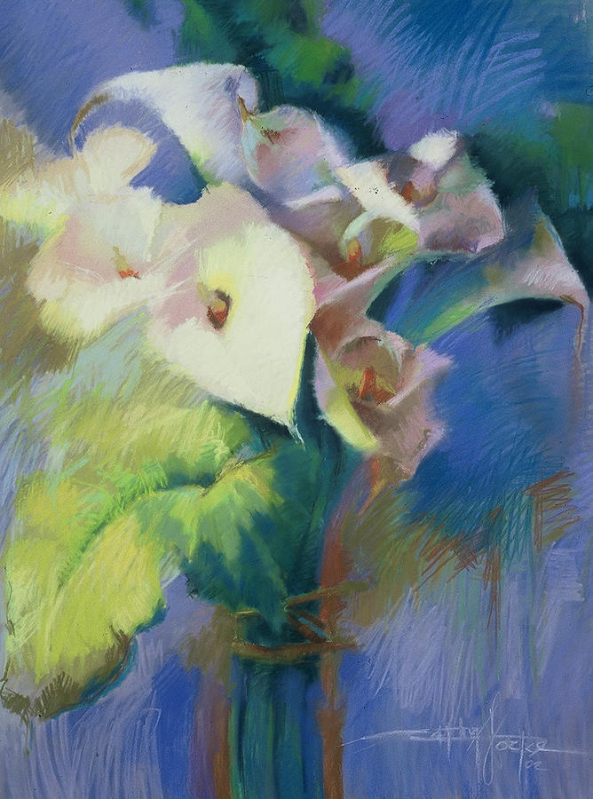 Cala Lilies Painting by Cathy Locke