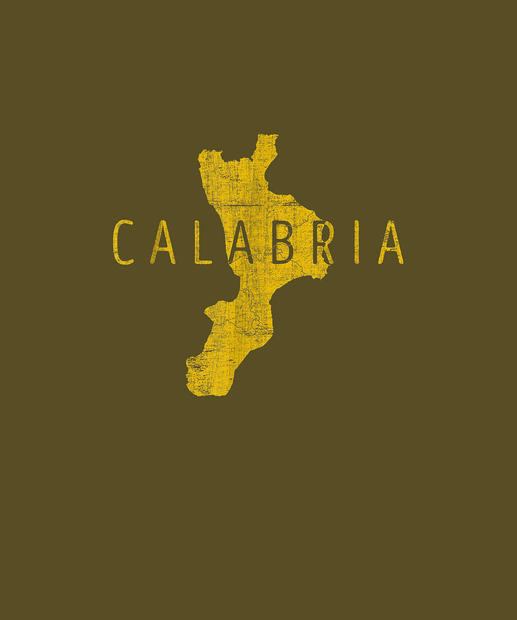 Calabrian Map Word Art Calabria Italy Souvenir Drawing by Alicia