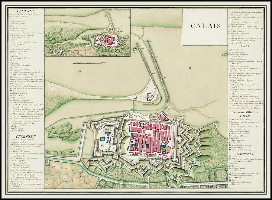 Calais France Vintage Map 1777 Carol Japp 