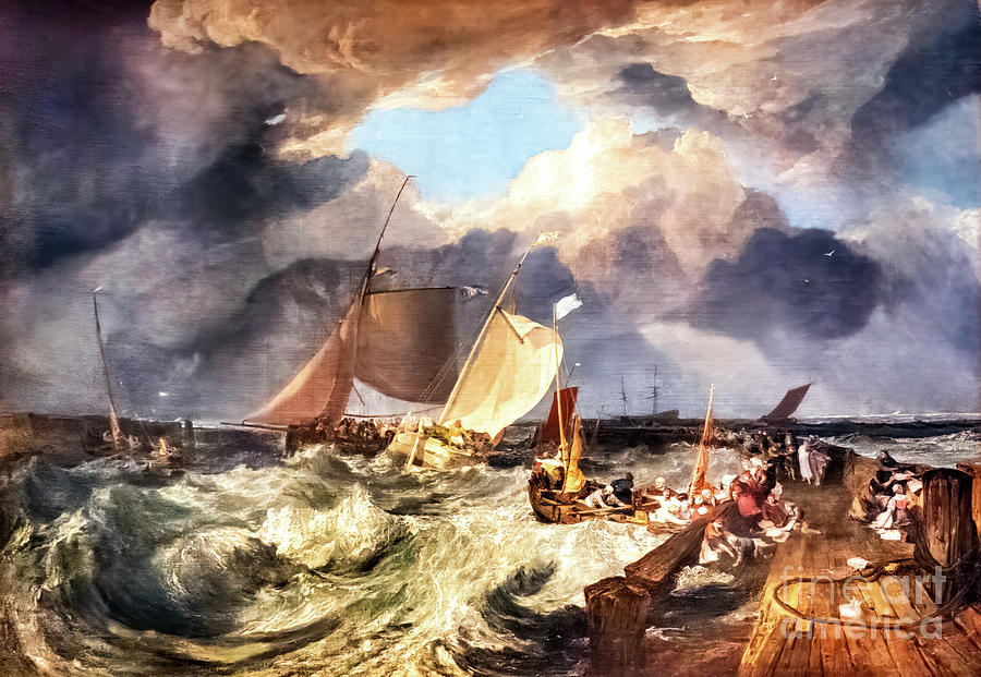 Calais Pier, An English Packet Arriving by JMW Turner 1803 Painting by JMW Turner