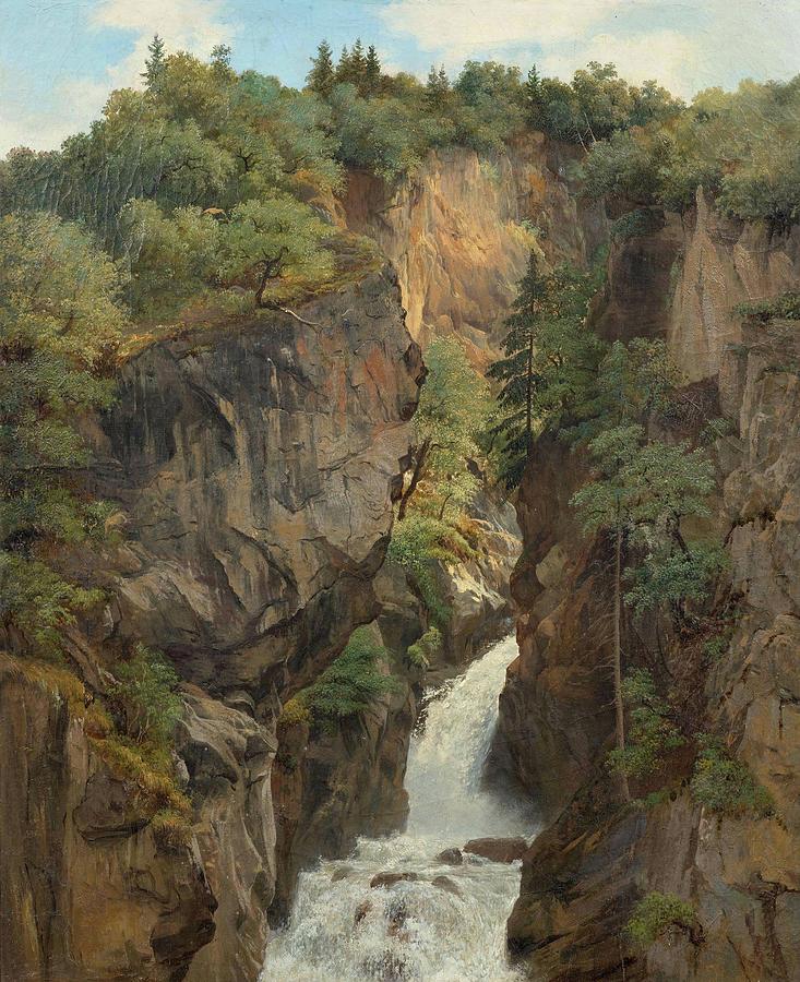 CALAME, ALEXANDRE Vevey 1810 - 1864 Menton Reichenbach Falls. Circa ...