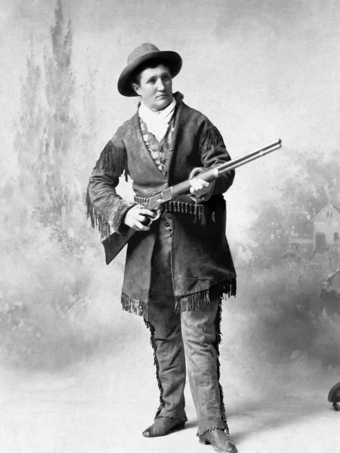 Calamity Jane Holding A Rifle - 1895 Photograph by War Is Hell Store