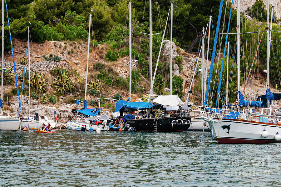 Calanque de Port-Mio Docked Boats Photograph by Bob Phillips