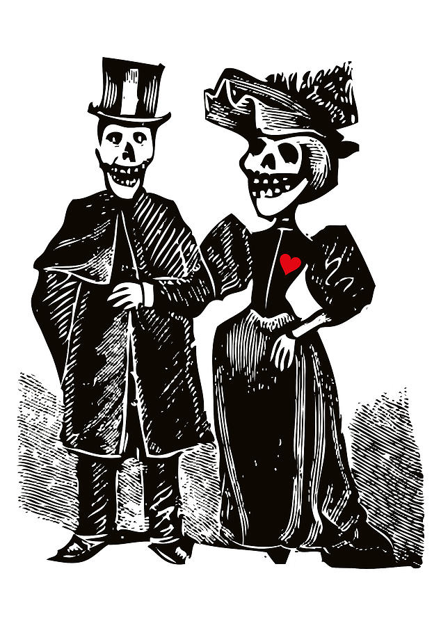 Calavera Couple  Digital Art by Eclectic at Heart