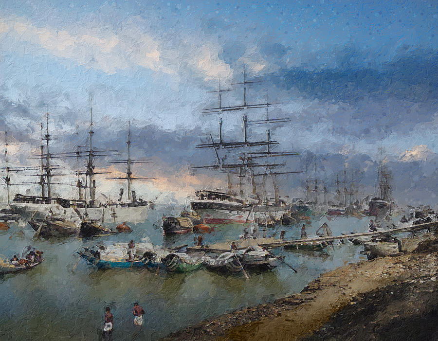 Calcutta in the age of sail Digital Art by Geir Rosset
