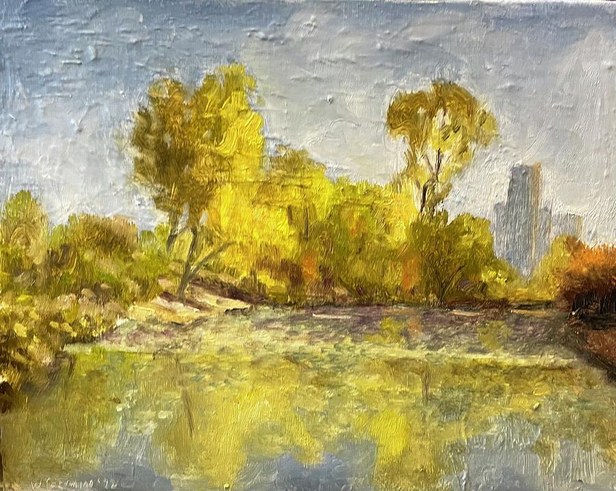Caldwell pond  Lincoln park Chicago  Painting by Will Germino