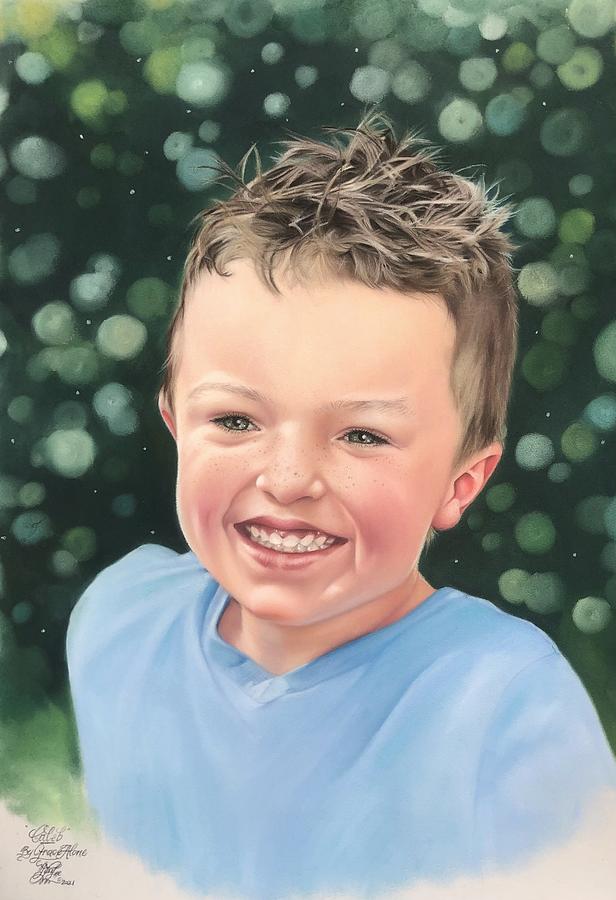 Caleb the Picture of Grace Two Pastel by Tess Lee Miller