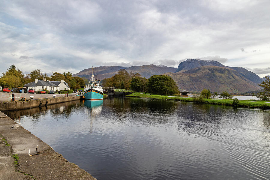 Caledonian Canal and Ben Nevis Photograph by Shirley Mitchell