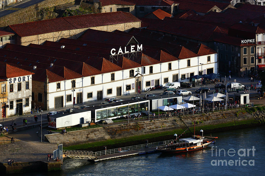 Calem port cellar and Douro River waterfront Portugal Photograph by James Brunker