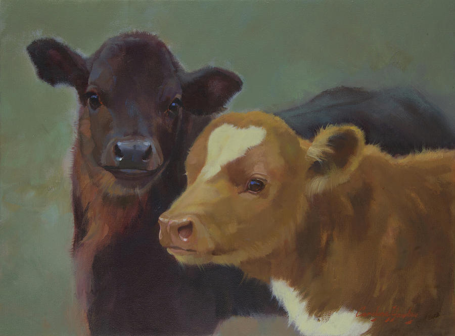 Calf Pals Painting by Carolyne Hawley