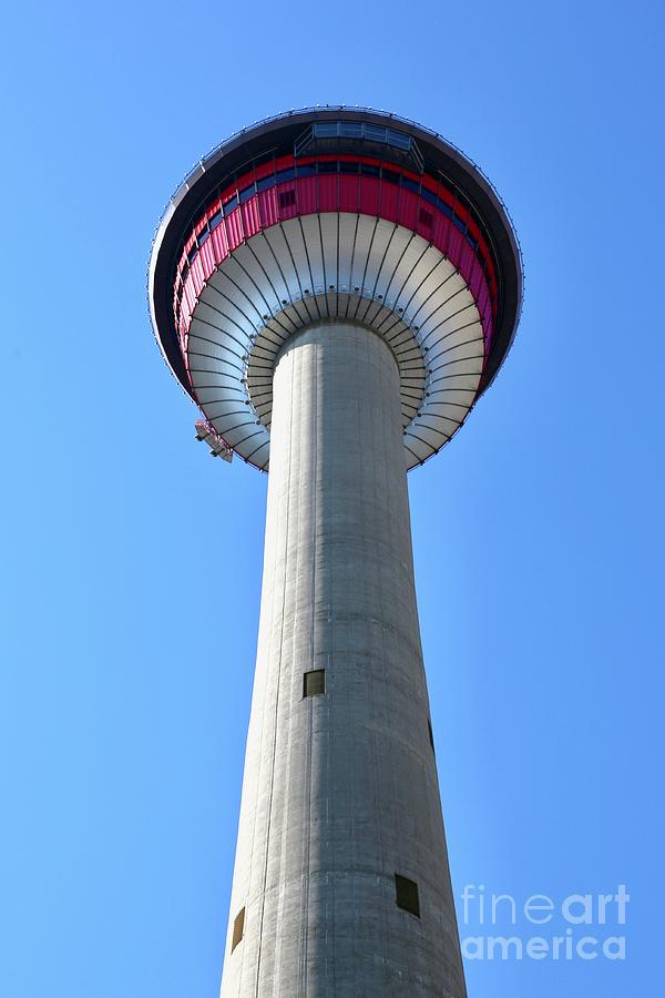 Calgary Tower with Blue Sky Photograph by Carol Groenen