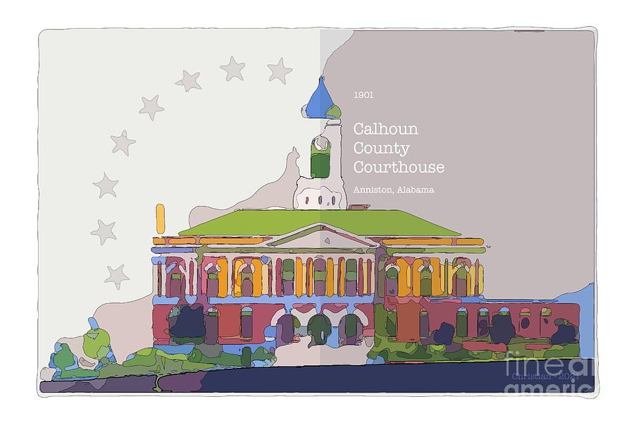 Calhoun County Courthouse 1 Digital Art by David Christian Pixels