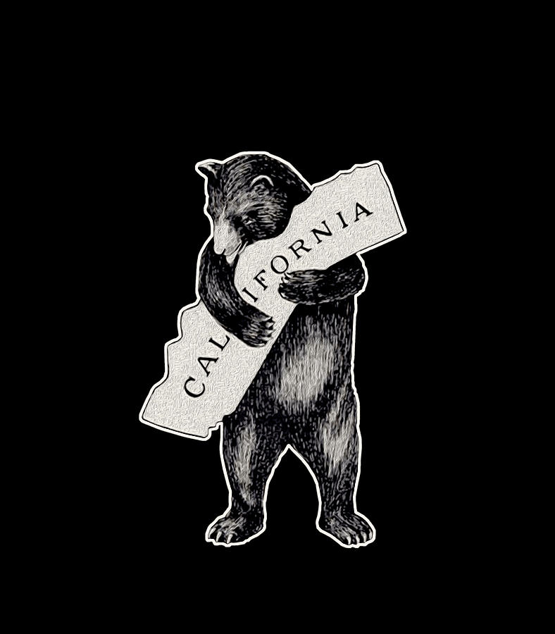 Cali Bear Hug I Love California Grizzly Bear Humboldt County Digital Art By Quynh Vo
