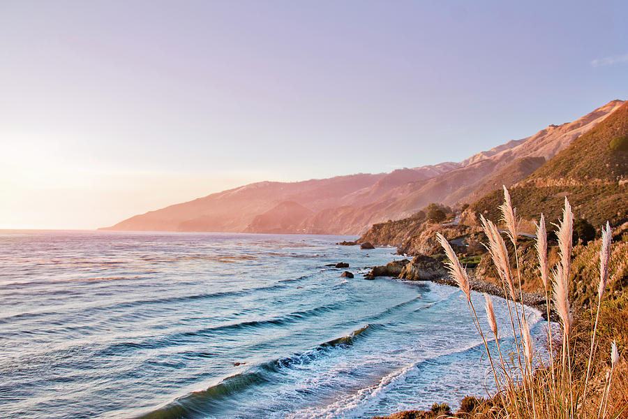 Sunset Photograph - Cali Coastal Cliffs by James Hunt