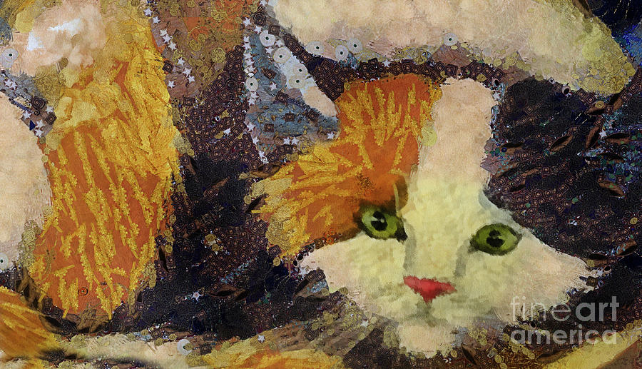 Calico Cat  Mixed Media by Elaine Manley
