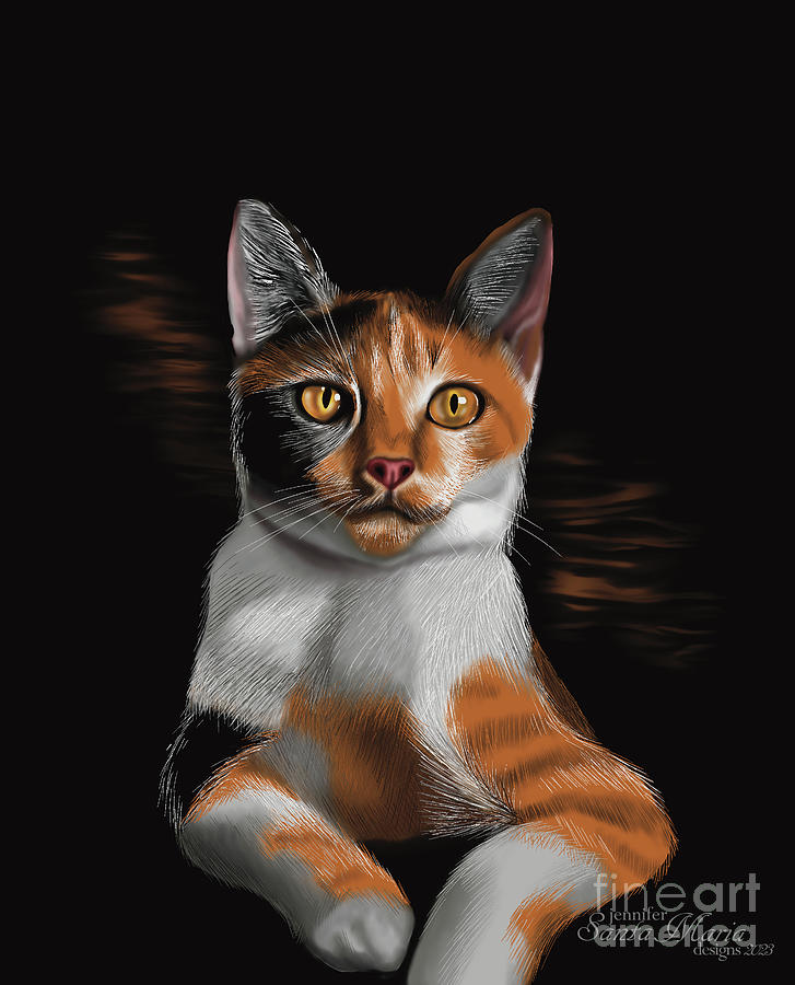 Calico Cat Digital Art by Jennifer Santa Maria - Pixels