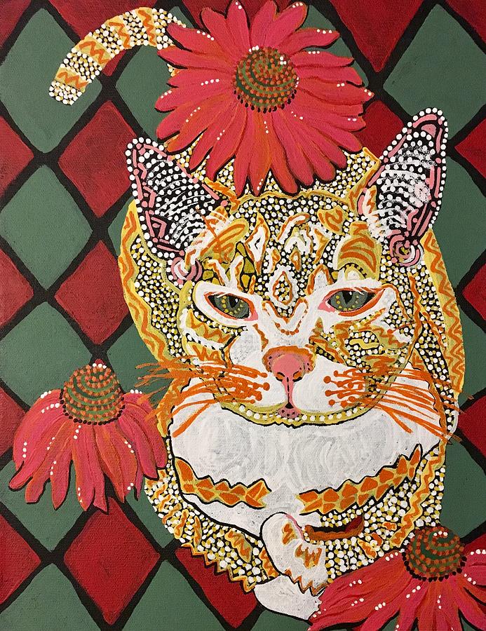 Calico cat Painting by Kelly Nicodemus-Miller
