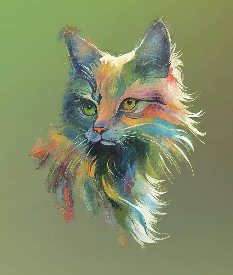 Calico Cat Digital Art by Leslie Montgomery - Fine Art America