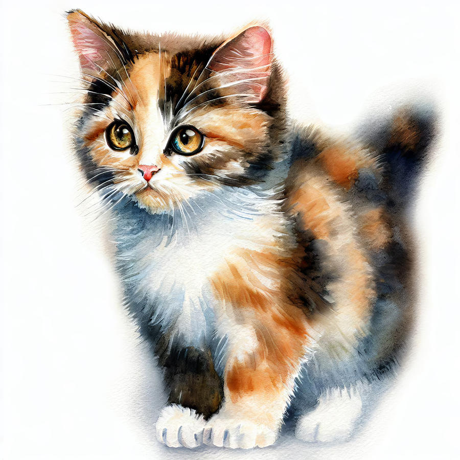 Calico Kitten 1 Digital Art by Jill Nightingale