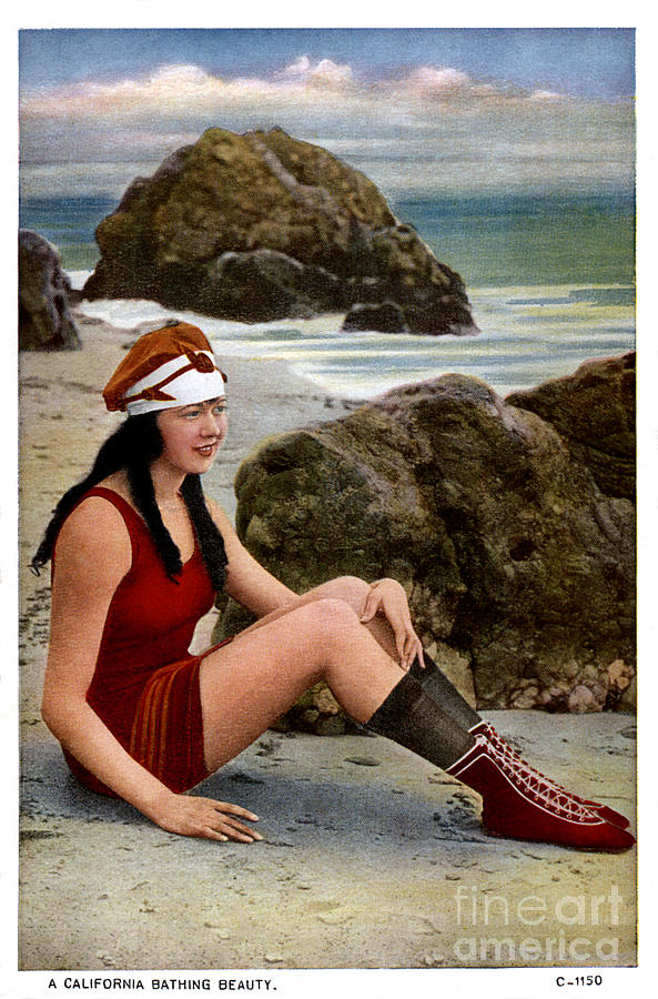 California Bathing Beauty - 1910s Photograph by Sad Hill - Bizarre Los Angeles Archive