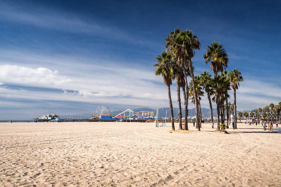 California beach in Santa Monica Photograph by Dennis Fischer Photography